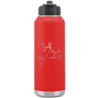Laser etched red 32 oz vacuum insulated water bottle with 'Days that end in Y' design