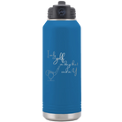 Laser etched royal blue 32 oz vacuum insulated water bottle with 'Days that end in Y' design
