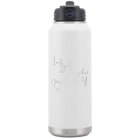 Laser etched white 32 oz vacuum insulated water bottle with 'Days that end in Y' design