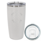 Laser etched white 20 oz golf dimples tumbler with 'Its time to Partee' design