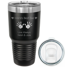 Laser etched black 30 oz vacuum insulated tumbler with 'Kid Handwriting' design
