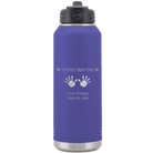 Laser etched purple 32 oz vacuum insulated water bottle with 'Kid Handwriting' design