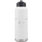Laser etched white 32 oz vacuum insulated water bottle with 'Kid Handwriting' design