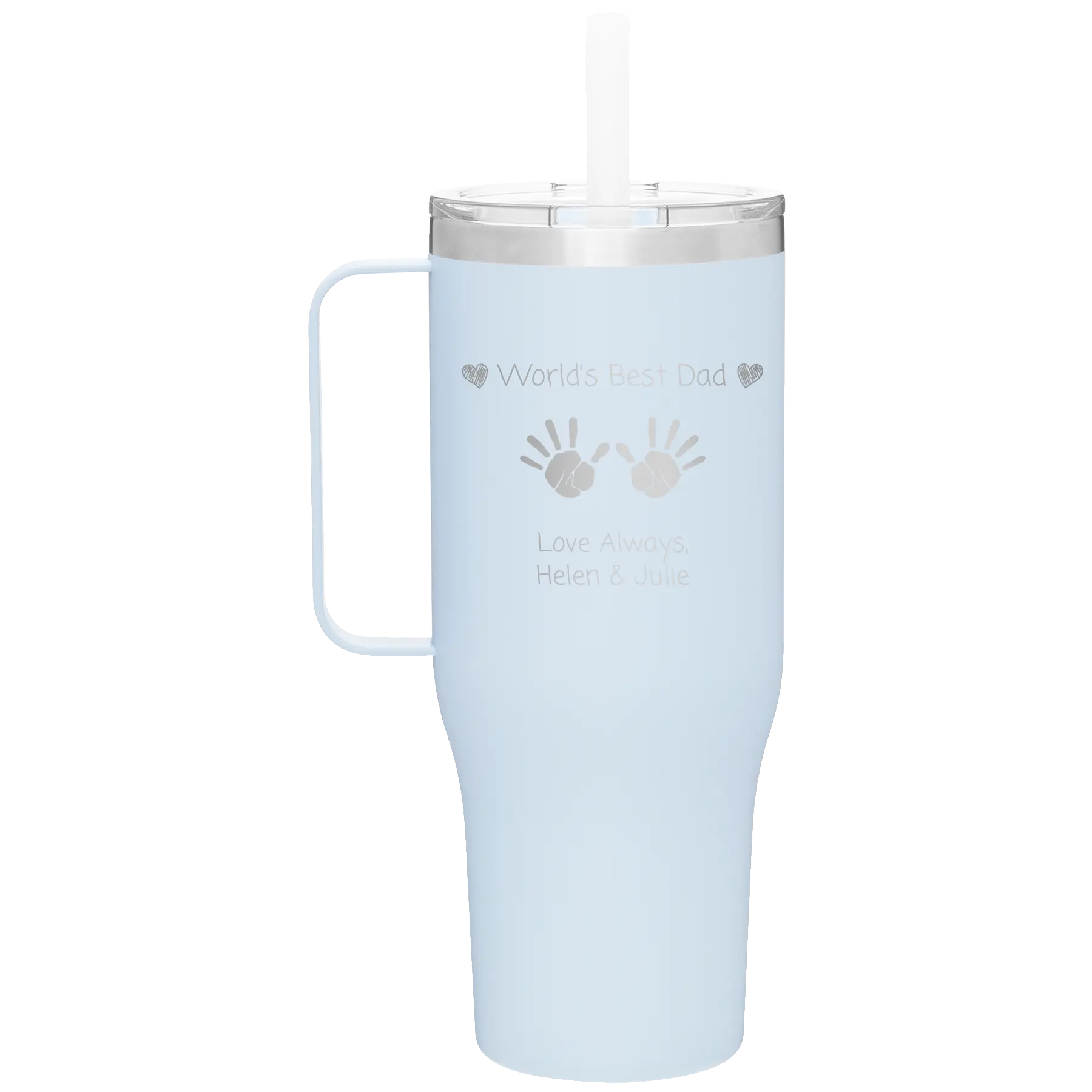 Personalized landfall 40 oz vacuum insulated tumbler mug with 'Kid Handwriting' design