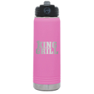 Laser etched light purple 20 oz vacuum insulated water bottle with 'King of the Grill' design