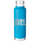 Laser etched aqua 24 oz vacuum insulated water bottle with 'King of the Grill' design