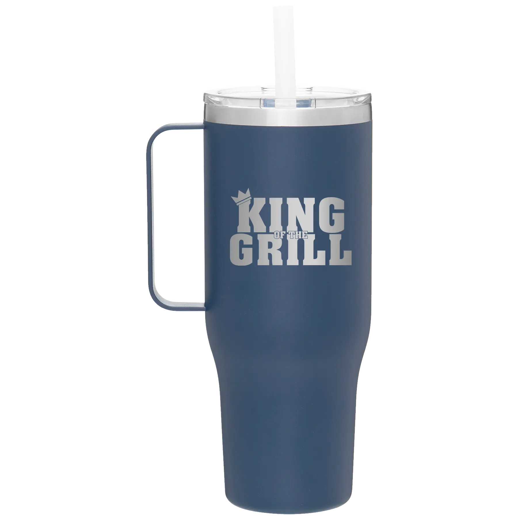 Personalized constellation 40 oz vacuum insulated tumbler mug with 'King of the Grill' design