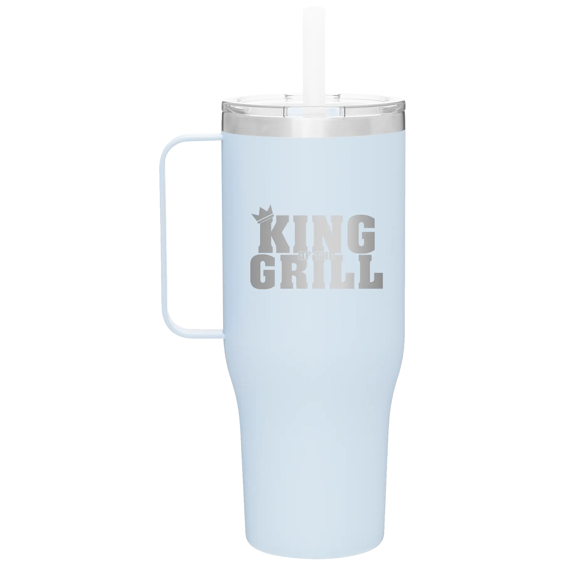 Personalized landfall 40 oz vacuum insulated tumbler mug with 'King of the Grill' design
