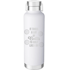 Laser etched white 24 oz vacuum insulated water bottle with 'Lots of Balls' design
