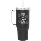 Personalized black 40 oz vacuum insulated tumbler mug with 'Lots of Balls' design