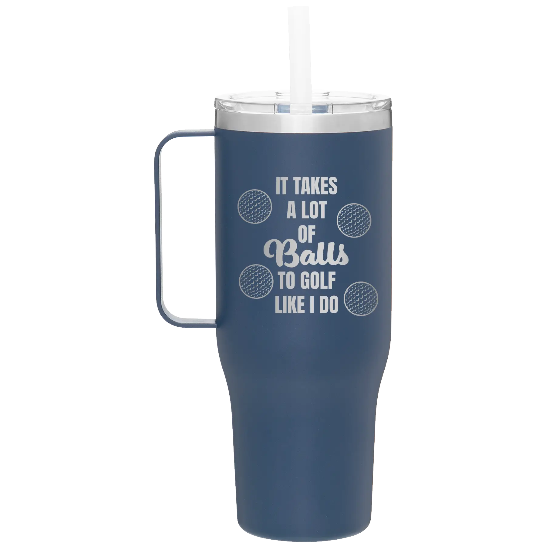 Personalized constellation 40 oz vacuum insulated tumbler mug with 'Lots of Balls' design