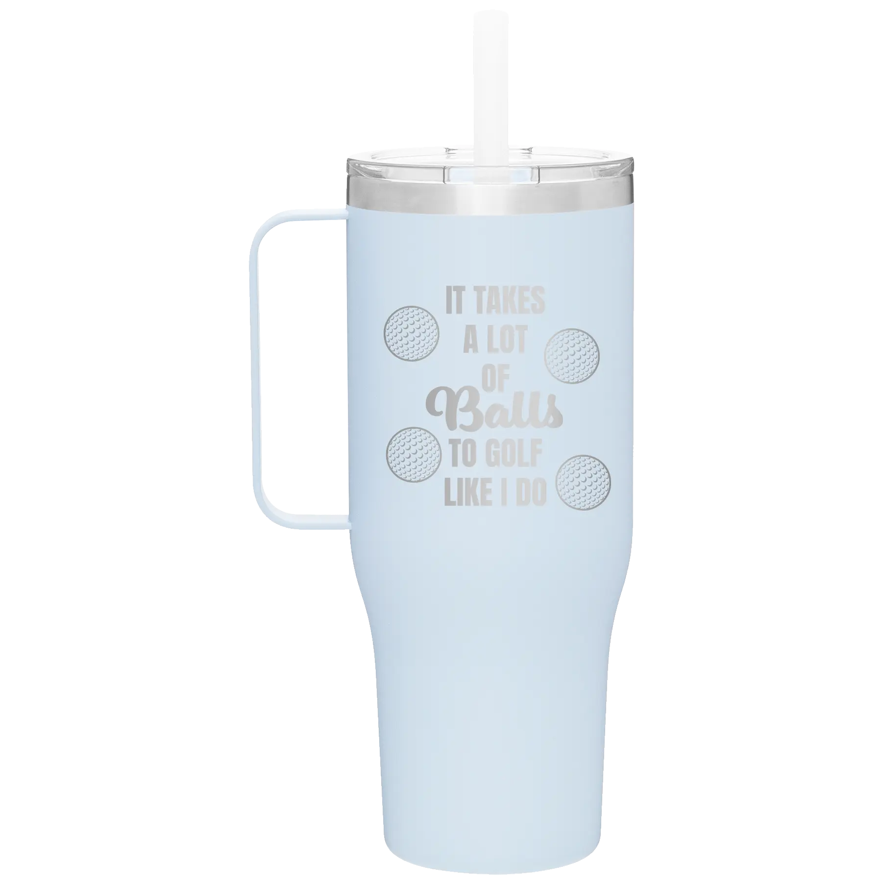 Personalized landfall 40 oz vacuum insulated tumbler mug with 'Lots of Balls' design