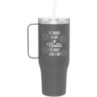Personalized slate 40 oz vacuum insulated tumbler mug with 'Lots of Balls' design
