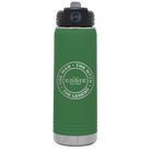 Laser etched green 20 oz vacuum insulated water bottle with 'Man Myth Legend' design