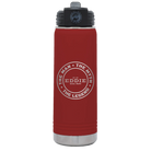 Laser etched maroon 20 oz vacuum insulated water bottle with 'Man Myth Legend' design