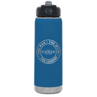Laser etched royal blue 20 oz vacuum insulated water bottle with 'Man Myth Legend' design