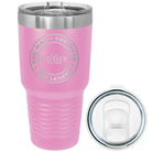 Laser etched light purple 30 oz vacuum insulated tumbler with 'Man Myth Legend' design