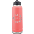 Laser etched coral 32 oz vacuum insulated water bottle with 'Man Myth Legend' design