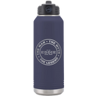 Laser etched navy 32 oz vacuum insulated water bottle with 'Man Myth Legend' design