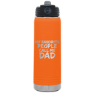Laser etched orange 20 oz vacuum insulated water bottle with 'My favorite People' design