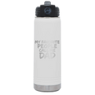 Laser etched white 20 oz vacuum insulated water bottle with 'My favorite People' design