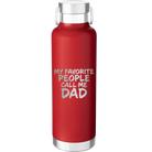 Laser etched red 24 oz vacuum insulated water bottle with 'My favorite People' design