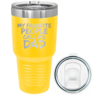 Laser etched yellow 30 oz vacuum insulated tumbler with 'My favorite People' design