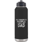 Laser etched black 32 oz vacuum insulated water bottle with 'My favorite People' design