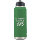 Laser etched green 32 oz vacuum insulated water bottle with 'My favorite People' design
