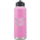 Laser etched light purple 32 oz vacuum insulated water bottle with 'My favorite People' design
