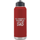 Laser etched maroon 32 oz vacuum insulated water bottle with 'My favorite People' design