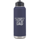 Laser etched navy 32 oz vacuum insulated water bottle with 'My favorite People' design