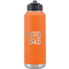 Laser etched orange 32 oz vacuum insulated water bottle with 'My favorite People' design