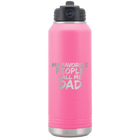 Laser etched pink 32 oz vacuum insulated water bottle with 'My favorite People' design