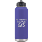 Laser etched purple 32 oz vacuum insulated water bottle with 'My favorite People' design