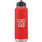 Laser etched red 32 oz vacuum insulated water bottle with 'My favorite People' design