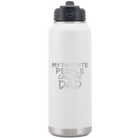 Laser etched white 32 oz vacuum insulated water bottle with 'My favorite People' design