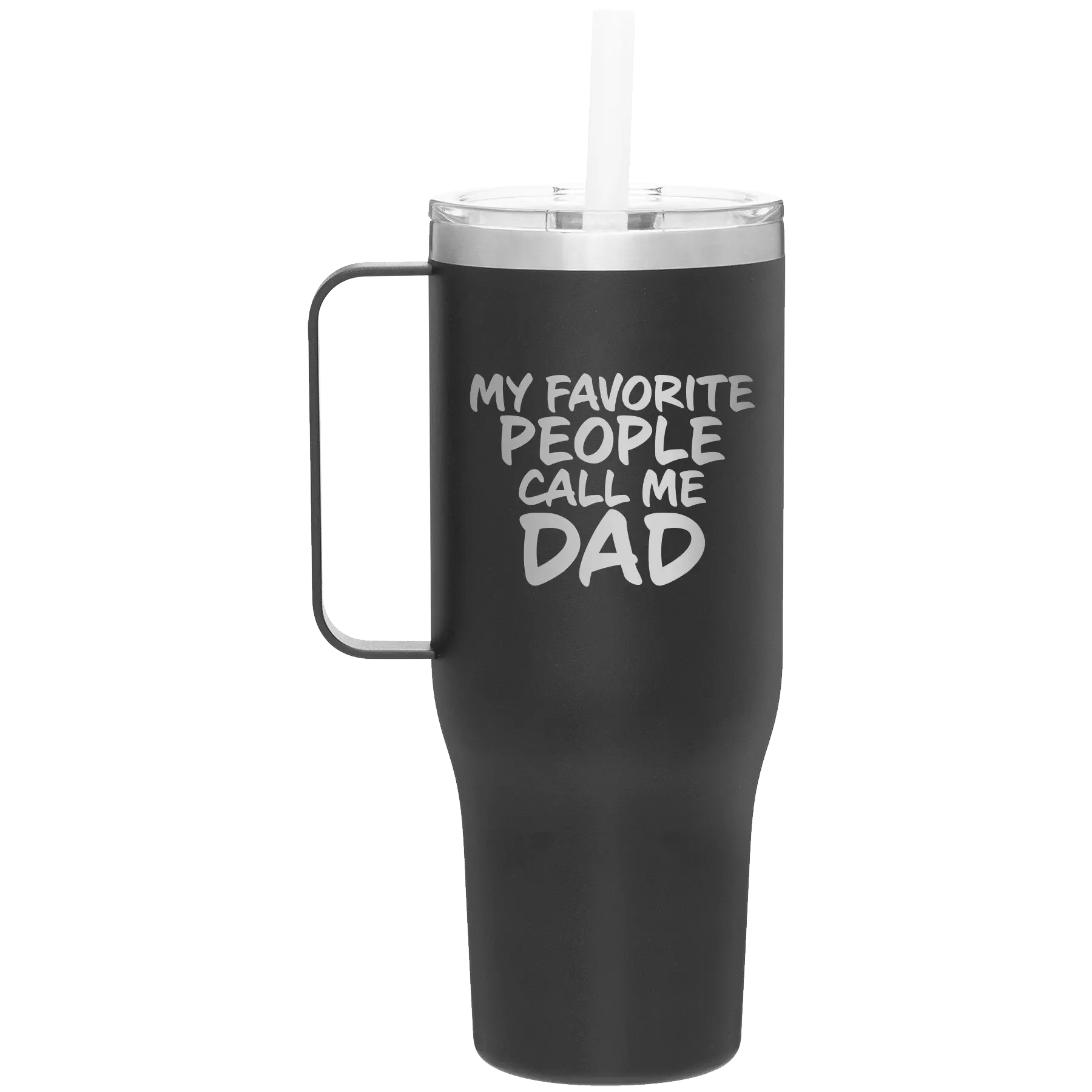 Personalized black 40 oz vacuum insulated tumbler mug with 'My favorite People' design
