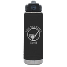 Laser etched black 20 oz vacuum insulated water bottle with 'Partee Time' design