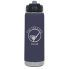 Laser etched navy 20 oz vacuum insulated water bottle with 'Partee Time' design