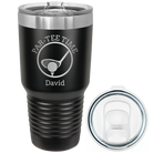 Laser etched black 30 oz vacuum insulated tumbler with 'Partee Time' design