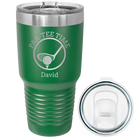 Laser etched green 30 oz vacuum insulated tumbler with 'Partee Time' design