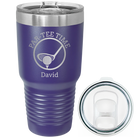 Laser etched purple 30 oz vacuum insulated tumbler with 'Partee Time' design