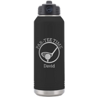 Laser etched black 32 oz vacuum insulated water bottle with 'Partee Time' design