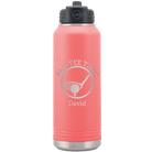 Laser etched coral 32 oz vacuum insulated water bottle with 'Partee Time' design