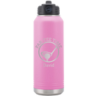 Laser etched light purple 32 oz vacuum insulated water bottle with 'Partee Time' design
