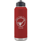 Laser etched maroon 32 oz vacuum insulated water bottle with 'Partee Time' design