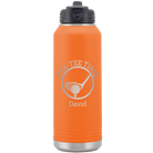 Laser etched orange 32 oz vacuum insulated water bottle with 'Partee Time' design