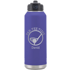 Laser etched purple 32 oz vacuum insulated water bottle with 'Partee Time' design
