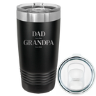 Laser etched black 20 oz vacuum insulated tumbler with 'Parent to Grandparent' design